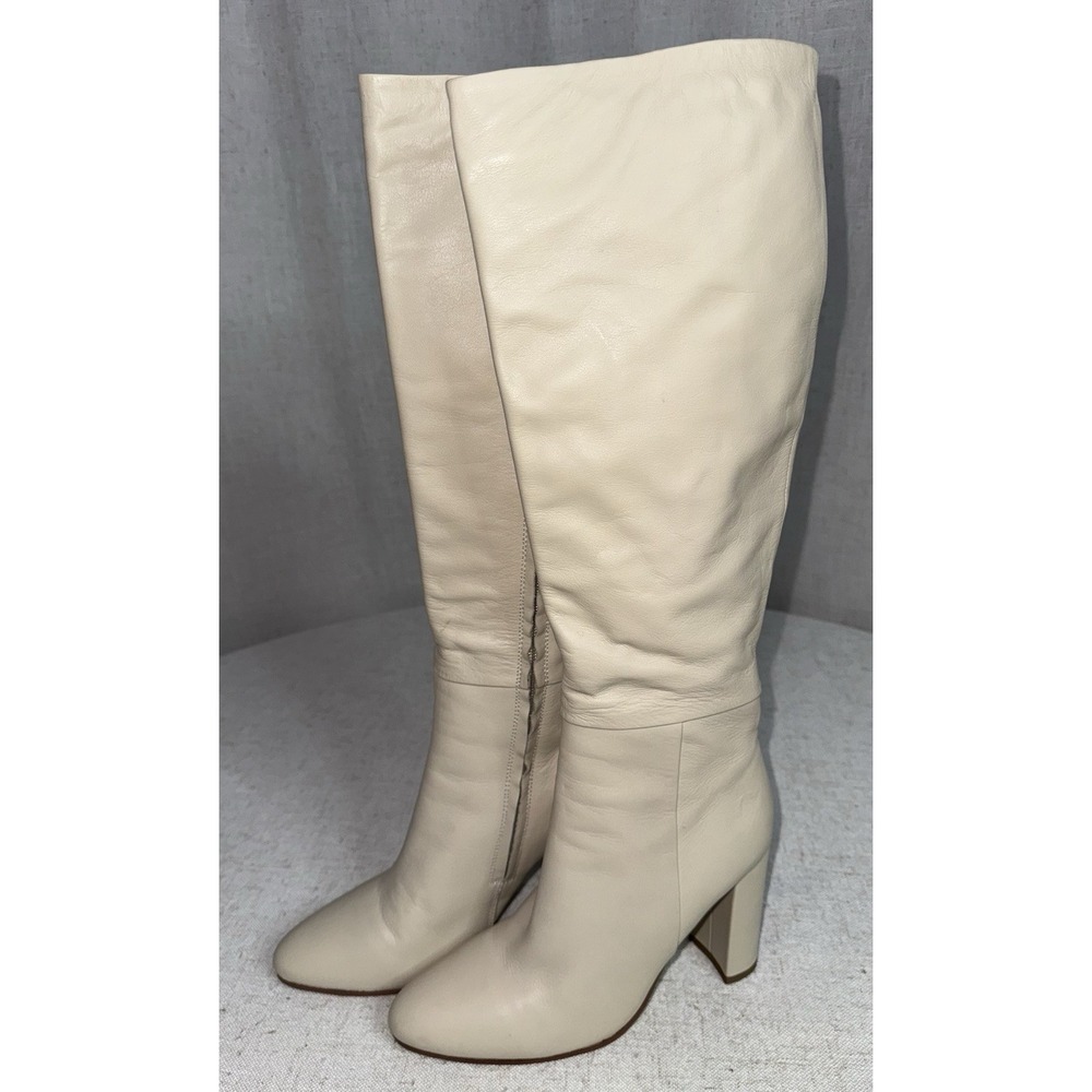 Revolve Tony Bianco Bellez Women's 7.5 Boots Leather Heeled Vanilla Venice Cream